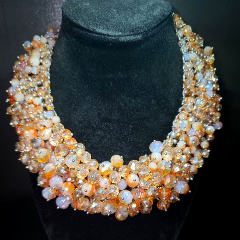 Coral Statement Beaded Necklace